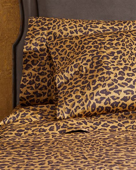 leopard print queen sheet set.